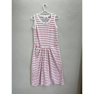 Ricki & Company Womens Dress Size Small White Pink Stripe Sleeveless Vintage